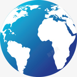 蓝色欧洲地图蓝色地球矢量图高清图片