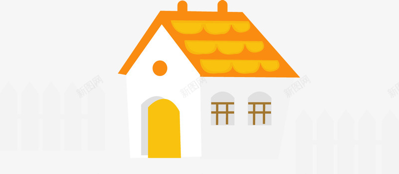 黄色可爱卡通房屋png免抠素材_新图网 https://ixintu.com 卡通 可爱 房屋 黄色