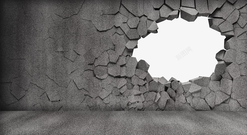灰色破洞墙png免抠素材_新图网 https://ixintu.com 地面 墙面 深灰纯色 深灰色 灰色 石头 破洞 破洞的墙 裂开的墙 裂缝