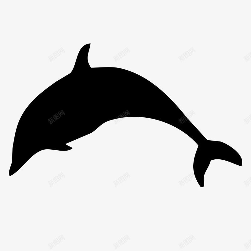 海豚剪影png免抠素材_新图网 https://ixintu.com 剪影 卡通 可爱 嘴巴 手绘 海豚 跳跃 鱼尾 黑色的