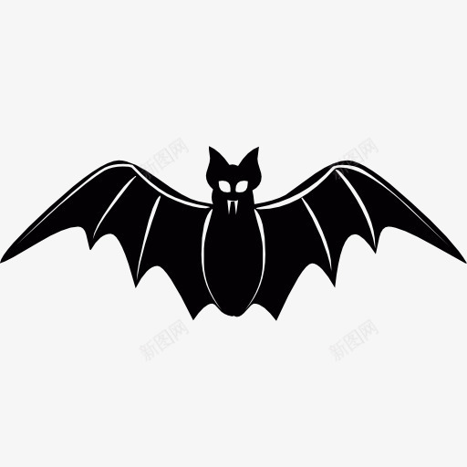 正面的蝙蝠图标png_新图网 https://ixintu.com 动物 怪异的万圣节 翅膀 飞翔