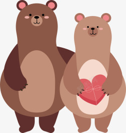情侣大熊情人节快乐可爱大熊矢量图高清图片