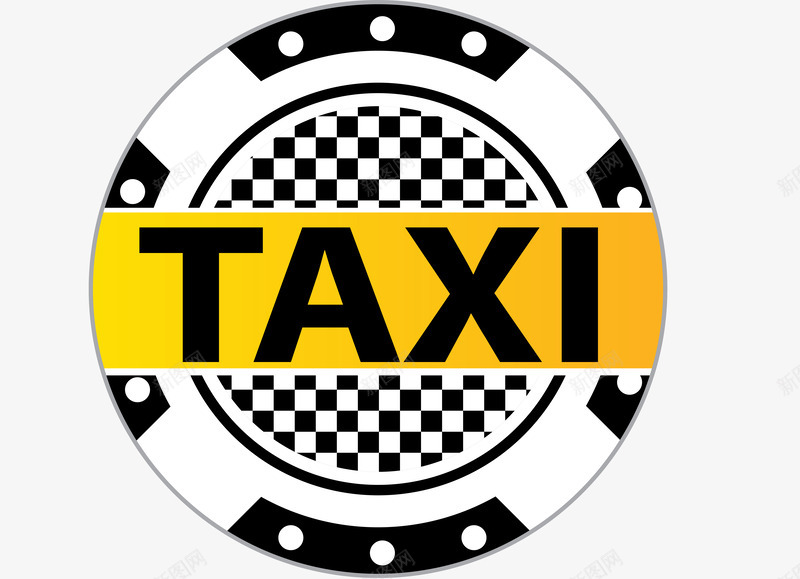 出租车圆形标签png免抠素材_新图网 https://ixintu.com TAXI 井盖 出租车 卡通标签 圆形 装饰