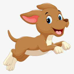 漫画动物字母奔跑的小狗矢量图高清图片