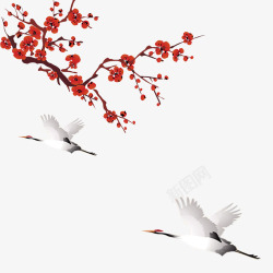 飞翔的天鹅中国风复古背景高清图片