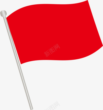 立体飘动的红色旗子图标图标