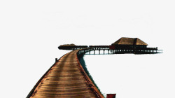 长木桥延伸到房屋素材