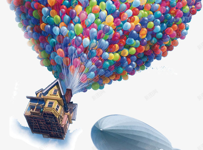 吊船的热气球png免抠素材_新图网 https://ixintu.com 小船 热气球 飞船
