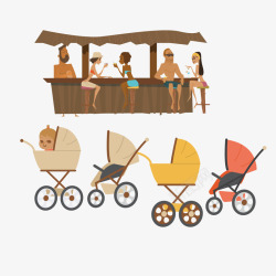 婴儿车和沙滩座椅素材