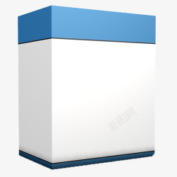 长方形立体白色简约盒子素材