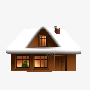 积雪的房屋png免抠素材_新图网 https://ixintu.com 圣诞元素 圣诞素材 屋子 房子