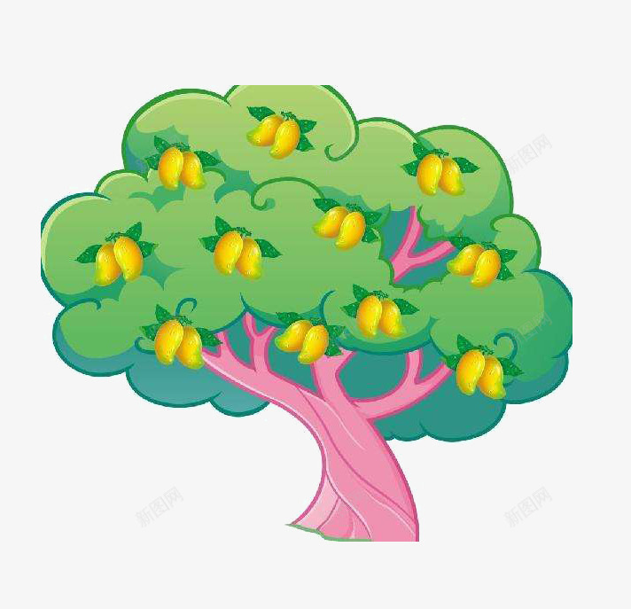 童话的树png免抠素材_新图网 https://ixintu.com 树干 梦幻 童话 芒果 芒果树