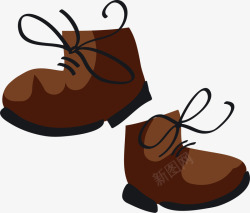 冬季皮靴褐色卡通马丁靴高清图片