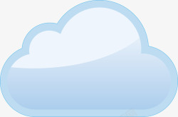 扁平云服务图标蓝色云朵图标高清图片