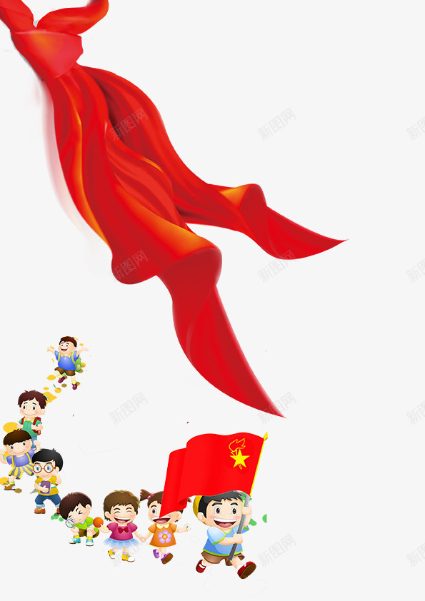 红领巾卡通psd免抠素材_新图网 https://ixintu.com 儿童节 六一 卡通 少先队 少先队员 红领巾