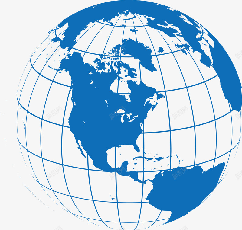 蓝色地球图png免抠素材_新图网 https://ixintu.com 卡通地球 地球 地球仪 地球图 手绘地球 点 点线地球 球 球体 矢量地球 线