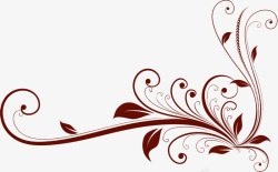 红色欧式婚礼花纹素材