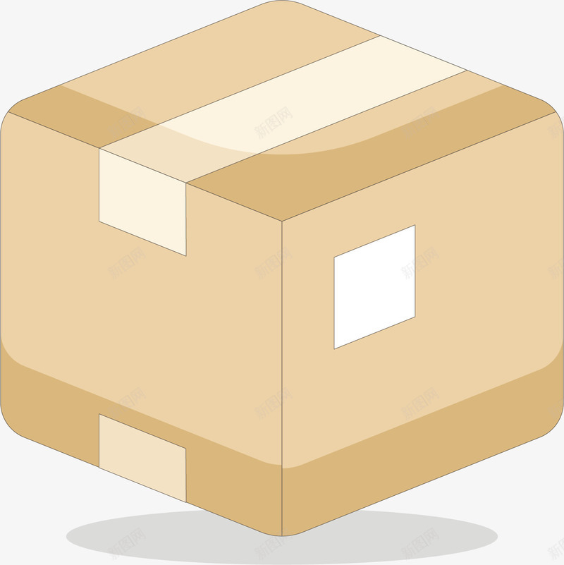 一个纸盒子矢量图ai免抠素材_新图网 https://ixintu.com 密封 标签 盒子 箱子 纸盒子 纸箱子 胶带 矢量图