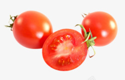 带藤哈密瓜新鲜红色带藤切开樱桃番茄高清图片