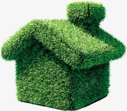 绿色房子草屋素材
