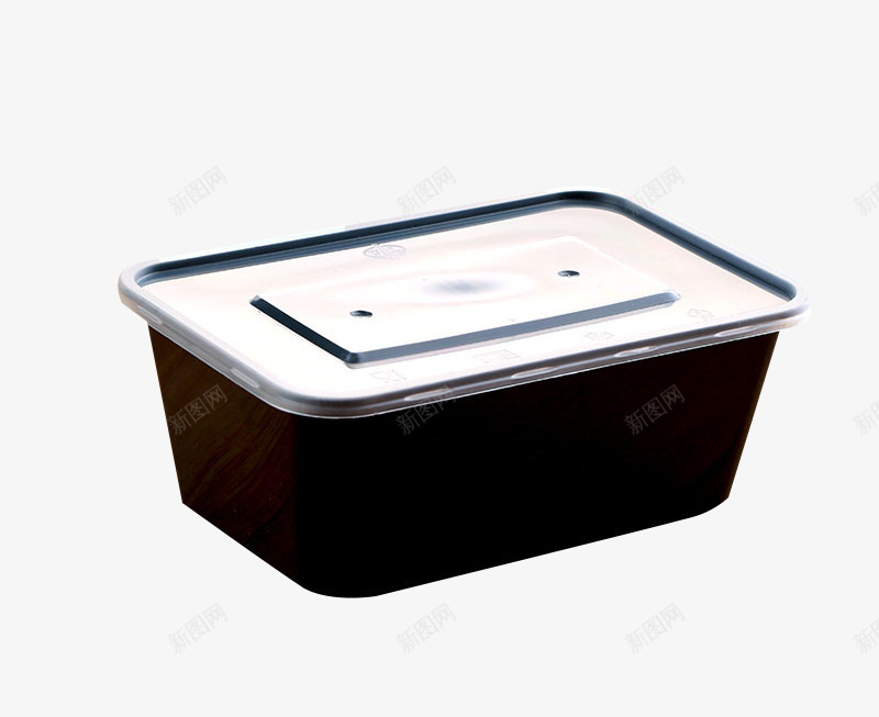 黑色方形打包盒png免抠素材_新图网 https://ixintu.com 快餐盒子 打包盒 盒子实物 透明盖 黑色餐盒