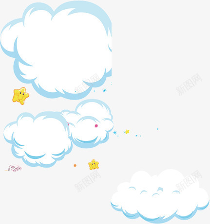 创意卡通手绘白色的云朵效果星星png免抠素材_新图网 https://ixintu.com 云朵 创意 卡通 效果 星星 白色