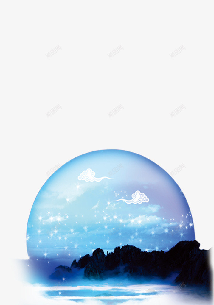 圆月中秋海报png免抠素材_新图网 https://ixintu.com 中秋 圆月 海报