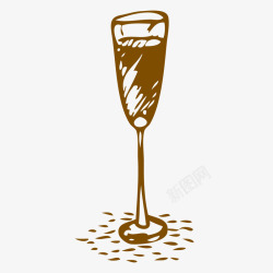 线性酒杯高脚红葡萄酒酒杯西餐厅宣传用素矢量图图标高清图片