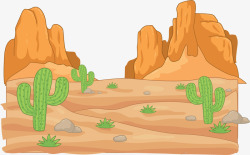 西部世界干枯沙漠岩石矢量图高清图片