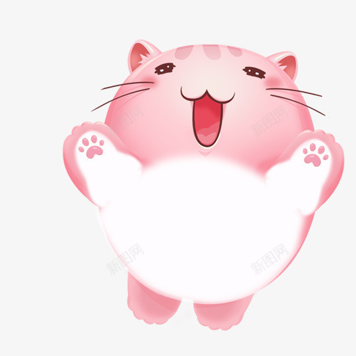 可爱开心卡通粉色小龙猫png免抠素材_新图网 https://ixintu.com PNG 卡通 可爱 小龙猫 开心 粉色