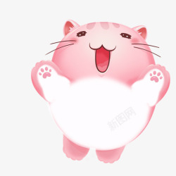 胖胖的小龙猫可爱开心卡通粉色小龙猫高清图片
