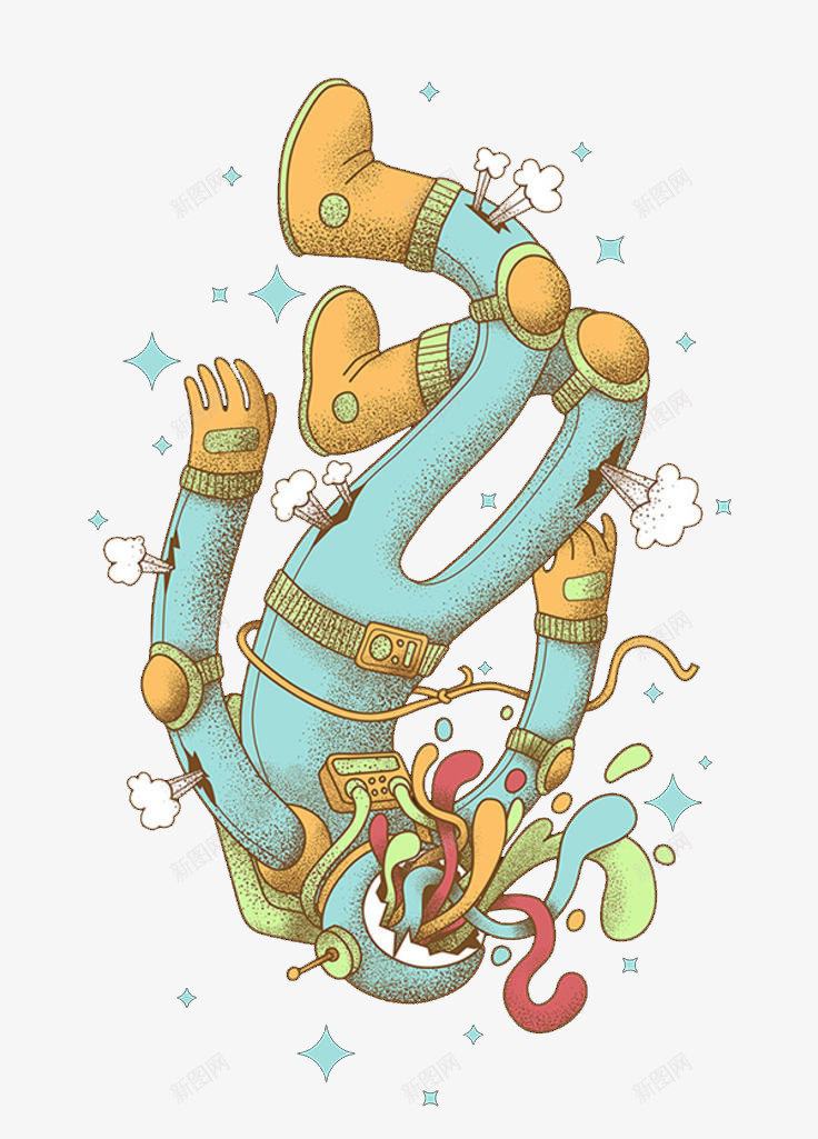 创意脑洞宇航员png免抠素材_新图网 https://ixintu.com 免扣PNG 创意 外星人 手绘 插画 时尚 脑袋 艺术 质感