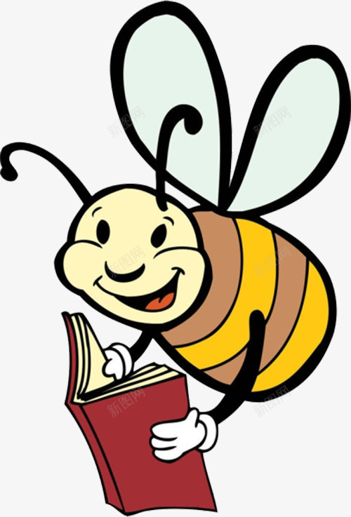 小蜜蜂借阅png免抠素材_新图网 https://ixintu.com 书本 书架 借阅 图书 图书馆 看书 读书 静心阅读 黄色