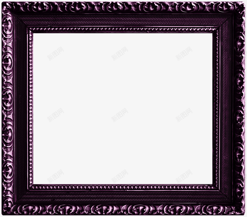 紫色花纹相框png免抠素材_新图网 https://ixintu.com 相框 紫色相框 花纹相框