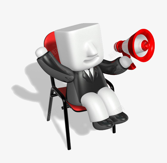 拿着喇叭的3D小人png免抠素材_新图网 https://ixintu.com 3D小人 告知 喇叭 拿着 消息 紧急通知 通知