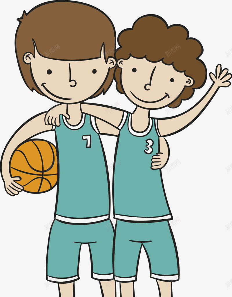 互相拥抱的篮球队员png免抠素材_新图网 https://ixintu.com 互相拥抱 友谊日 矢量素材 篮球队员 队友