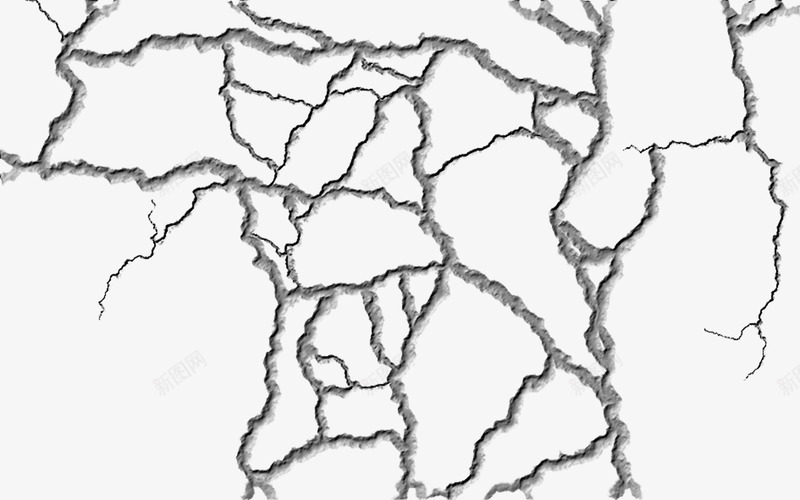 墙壁裂缝立体化png免抠素材_新图网 https://ixintu.com 墙壁裂缝 灰色 立体化 阴影