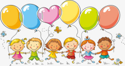 儿童墙给61儿童节气球小朋友矢量图高清图片