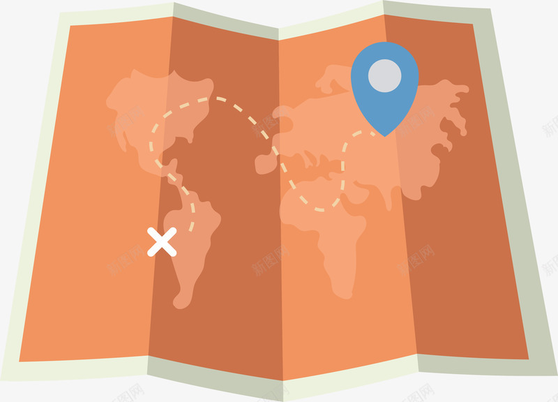 卡通旅行折叠地图png免抠素材_新图网 https://ixintu.com 卡通 地图 度假 折叠 旅行物品 矢量图案 装饰