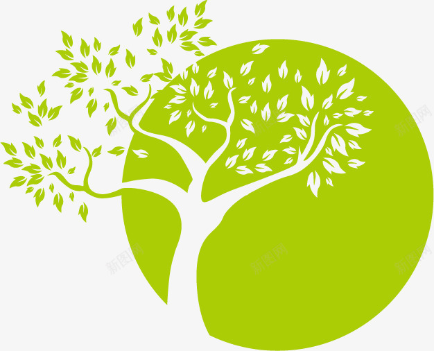 卡通树logo图标png_新图网 https://ixintu.com logo模板 logo设计 公益广告 创意设计 卡通树 宣传 标志图标 环保教育 社区宣传 社群 绿色 绿色生活