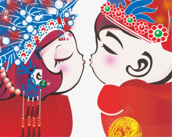 中国古典中国古典结婚风格卡通人物高清图片