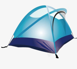 森林野营标志蓝色帐篷高清图片