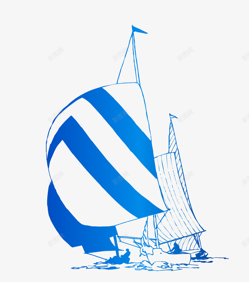 蓝色帆船图案图标png_新图网 https://ixintu.com 一帆风顺 卡通手绘 图案图标 帆船 扬帆起航 杨帆起航