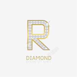 注册商标r字标钻石创意R高清图片