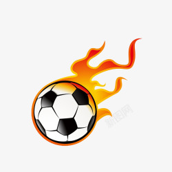 带火焰手绘向下掉落带火焰的足球高清图片
