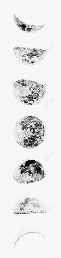 阴晴圆缺的月球表面素材