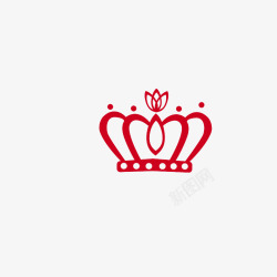 扁平皇冠素材创意扁平手绘红色的皇冠高清图片