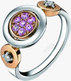 紫色钻石戒指珠宝素材