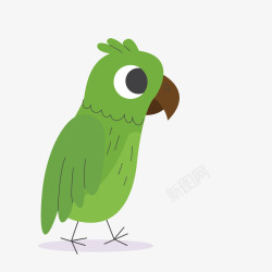 鹦鹉图案绿色简约卡通鹦鹉矢量图高清图片