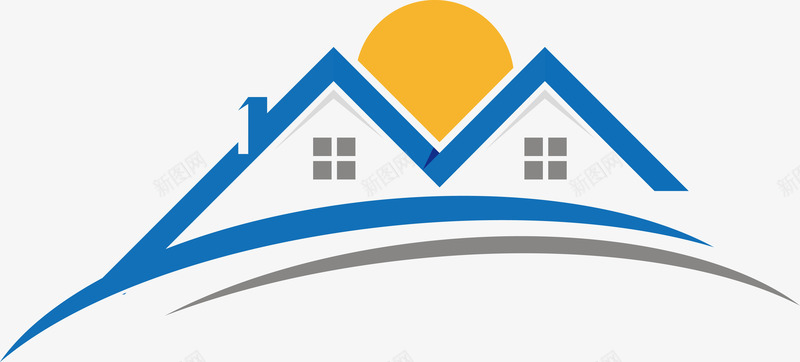 蓝色房屋logo图图标图标